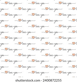 seamless pattern hand drown on a transparent background, peach fuzz color doodle style vector illustration