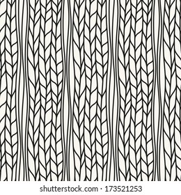 Seamless pattern with hand drwan braids. Repeating stylish texture