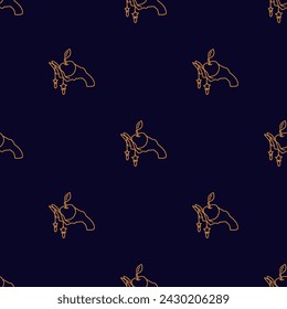Seamless pattern Hand holding an apple Hand draw boho fantasy art for textile or t-shirt