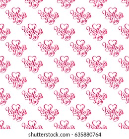 Seamless pattern with hand lettering Mother's Day on pink background. Template for a banner, poster, flyer, invitation. Vector illustration for your design