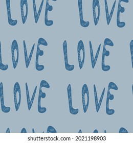 Seamless pattern. Hand lettering the word love. Vector illustration 