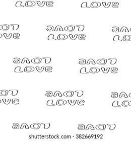 Seamless pattern of hand made doodle vector LOVE letters