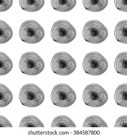 Seamless pattern of hand made doodle vector abstract circle symbol