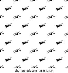 Seamless pattern of hand made doodle vector LOVE letters
