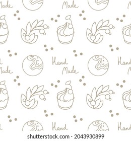 seamless pattern hand made line art. set of icons for wizards. 