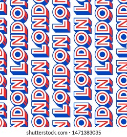 Seamless pattern of hand made london font, inscription