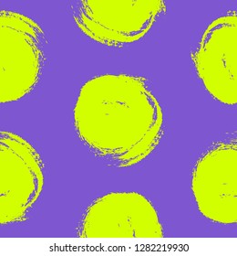 Seamless Pattern with Hand Painted Colorful Clouds. Vector Illustration. Disco Style Background. Bright Colours. Dirty Design Element for Wrapping Paper, Textiles, Banners