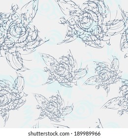 seamless pattern with hand painted flower