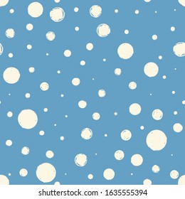 Seamless pattern with hand painted ink circles. Vector illustration