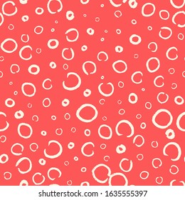 Seamless pattern with hand painted ink circles. Vector illustration
