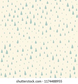 Seamless pattern with hand painted rain drops. Grunge brush stroke texture. Vector illustration