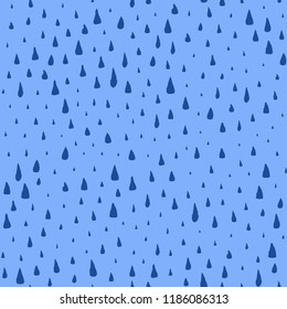 Seamless pattern with hand painted rain drops. Grunge brush stroke texture. Vector illustration