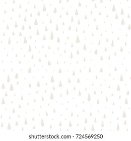 Seamless pattern with hand painted rain drops. Graphic design element for poster, stationary, fabric, scrapbook, baby shower card, wedding invitation. Grunge brush stroke texture. Vector illustration