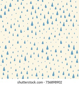 Seamless pattern with hand painted rain drops. Graphic design element for poster, stationary, fabric, scrapbook, baby shower card, wedding invitation. Grunge brush stroke texture. Vector illustration