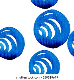 Seamless pattern with hand painted watercolor circles.