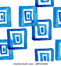 Seamless pattern with hand painted watercolor rectangles.