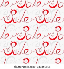 Seamless pattern with hand written inscription "sale". Vector illustration for your graphic design.