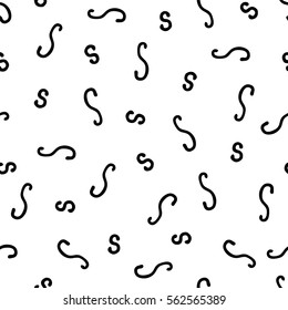Seamless pattern - hand written vector letters S