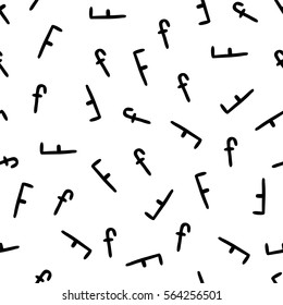Seamless pattern - hand written vector letters F