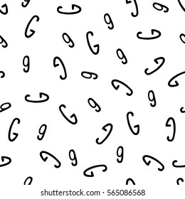 Seamless pattern - hand written vector letters G