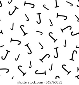 Seamless pattern - hand written vector letters j