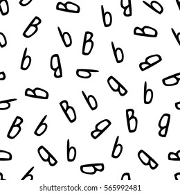 Seamless pattern - hand written vector letters B