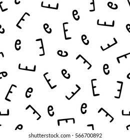 Seamless pattern - hand written vector letters E
