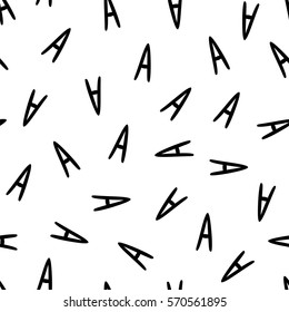 Seamless pattern - hand written vector letters A