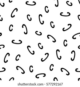 Seamless pattern - hand written vector letters C