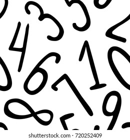 Seamless pattern - hand written vector digits