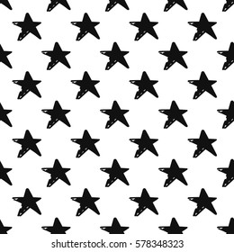Seamless pattern with handdraw stars