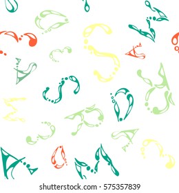 Seamless pattern with hand-drawn alphabet