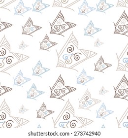 Seamless pattern with hand-drawn arrows. Vector illustration
