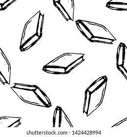 Seamless pattern Handdrawn book doodle icon. Hand drawn black sketch. Sign symbol. Decoration element. White background. Isolated. Flat design. Vector illustration.