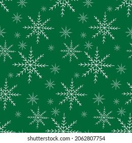 Seamless pattern of hand-drawn Christmas elements, doodle illustration.