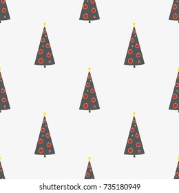 Seamless pattern with hand-drawn Christmas trees.