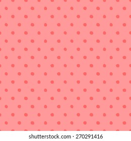 Seamless pattern of hand-drawn circles the gentle orange and peach pink