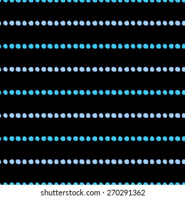 Seamless pattern of hand-drawn circles light blue circles on a black background