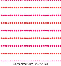 Seamless pattern of hand-drawn circles of orange and pink on a white background