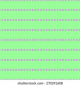 Seamless pattern of hand-drawn circles purple circles on a light green background