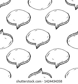 Seamless pattern Handdrawn cloud doodle icon. Hand drawn black sketch. Sign symbol. Decoration element. White background. Isolated. Flat design. Vector illustration.