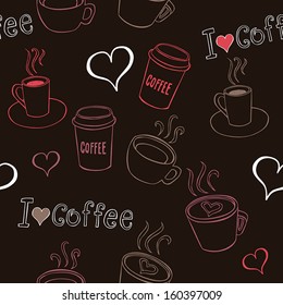 Patrón sin inconvenientes con tazas de café hechas a mano
