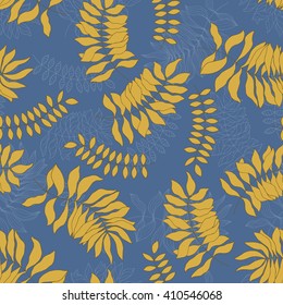 Seamless pattern with hand-drawn crocuses. Bodacious background