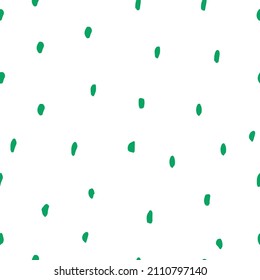 Patrón sin foco de guiones dibujados a mano en verde. Vector.