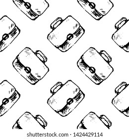 Seamless pattern Handdrawn diplomat doodle icon. Hand drawn black sketch. Sign symbol. Decoration element. White background. Isolated. Flat design. Vector illustration.