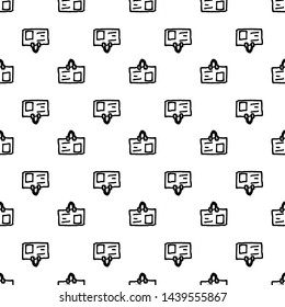 Seamless pattern Handdrawn doodle badge icon. Hand drawn black badge sketch. Sign symbol. Decoration element. White background. Isolated. Flat design. Vector illustration.