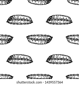 Seamless pattern Handdrawn doodle basket icon. Hand drawn black basket sketch. Sign symbol. Decoration element. White background. Isolated. Flat design. Vector illustration.
