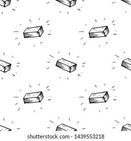 Seamless pattern Handdrawn doodle brick icon. Hand drawn black brick sketch. Sign symbol. Decoration element. White background. Isolated. Flat design. Vector illustration.