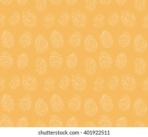 Seamless pattern with hand-drawn easter eggs