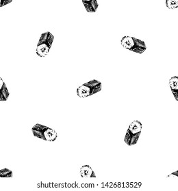 Seamless pattern Handdrawn eraser doodle icon. Hand drawn black sketch. Sign symbol. Decoration element. White background. Isolated. Flat design. Vector illustration.